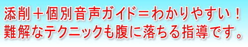 難解なテクニックも音声ガイドでわかりやすい